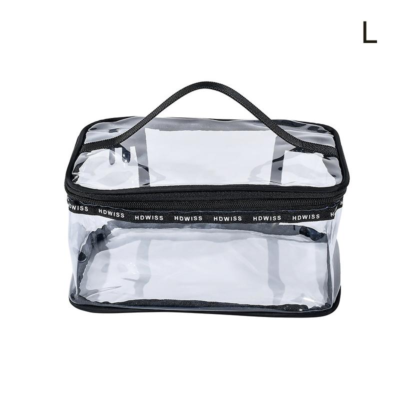 

1 шт., портативная сумка для мытья туалетных принадлежностей, сумка на молнии, универсальная прозрачная сумка из ПВХ для путешествий, космети... L