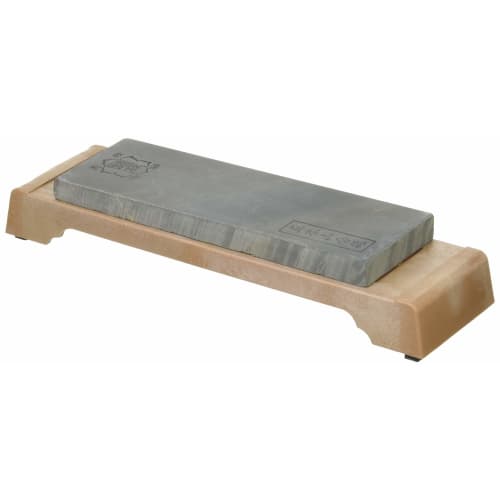 Kamejirushi Natural Composite Whetstone (Masamotoyama Composite) 100mm, with Plastic Stand, Boxed