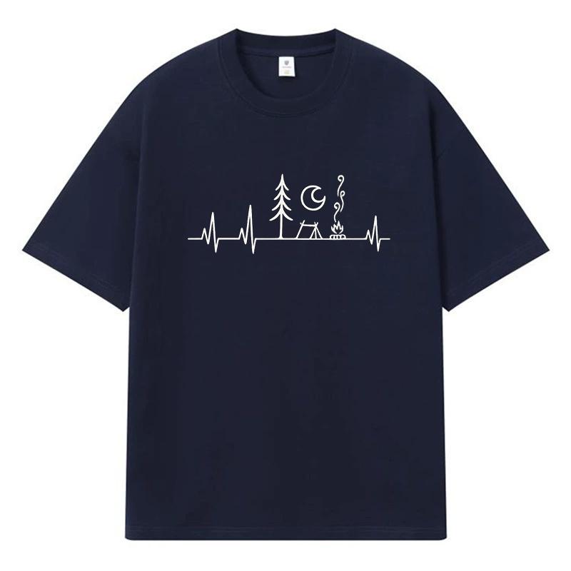 2026 Herzschlag Aufdruck Grafik Y2k Harajuku Streetwear 100% Baumwolle T-Shirt Lässig Übergröße Sommer Herren T-Shirt