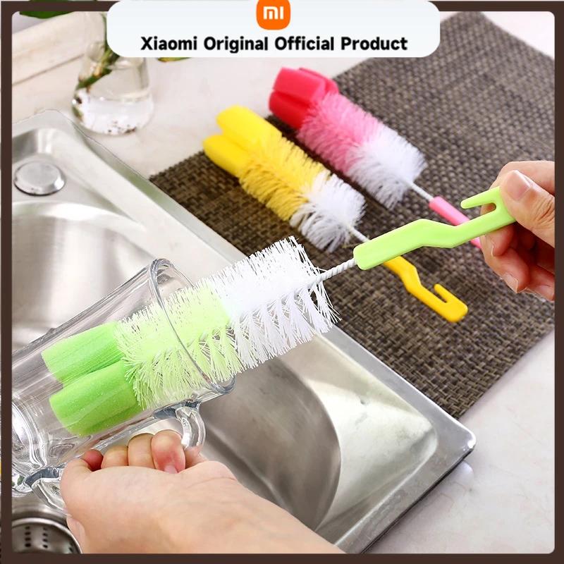 Xiaomi Multifunctional Baby Bottle Brush with Long Handle, Fine Hair Sponge Cleaning Brush, Household Dishwashing Cup Cleaning Tool Bab