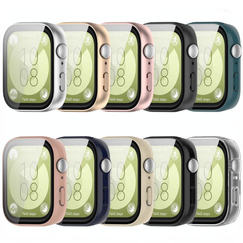 HD Glass+Case For Huawei Watch Fit 4/3 All-around Anti-scratch Frame Screen Protective Shell Huawei Watch Fit 4 pro Bumper Cover