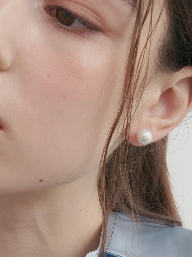Sosoo 925 Silver 8Mm Swarovski Pearl Earrings
