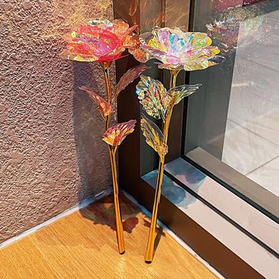 Artificial Colorful Rose Flower Rainbow Rose Present for Mother's Day Thanksgiving Valentine's Day Birthday Party