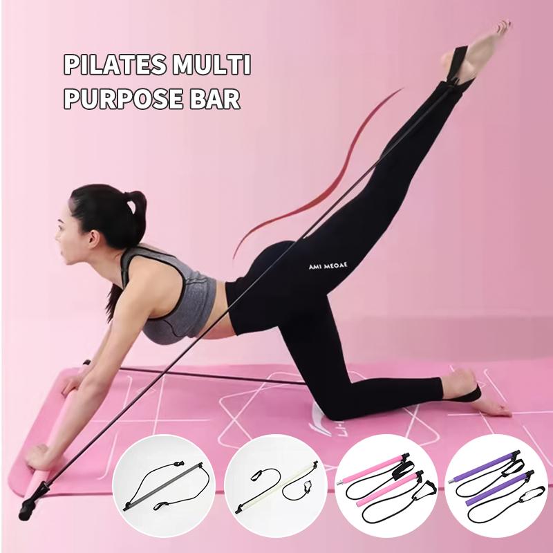 Yoga Home Pilates Stick Multi Functional Fitness Stick Pilates Equipment Elasticity Training Puller Pulling Rope