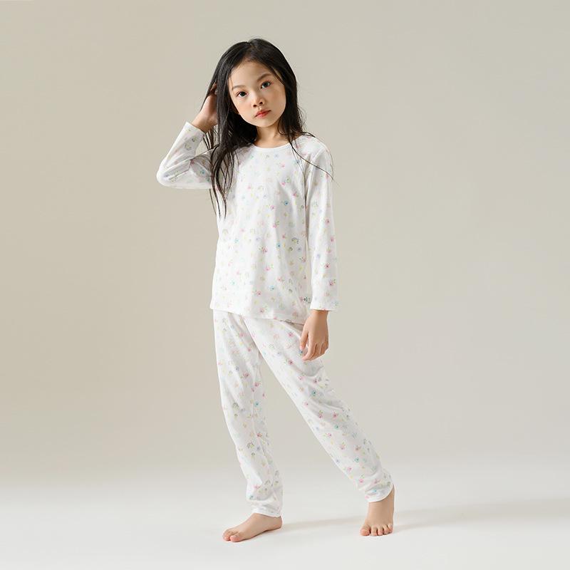 Pure Cotton Baby Pajama and Underwear Set: Thin Long Sleeve AC Suit for Summer Home Wear