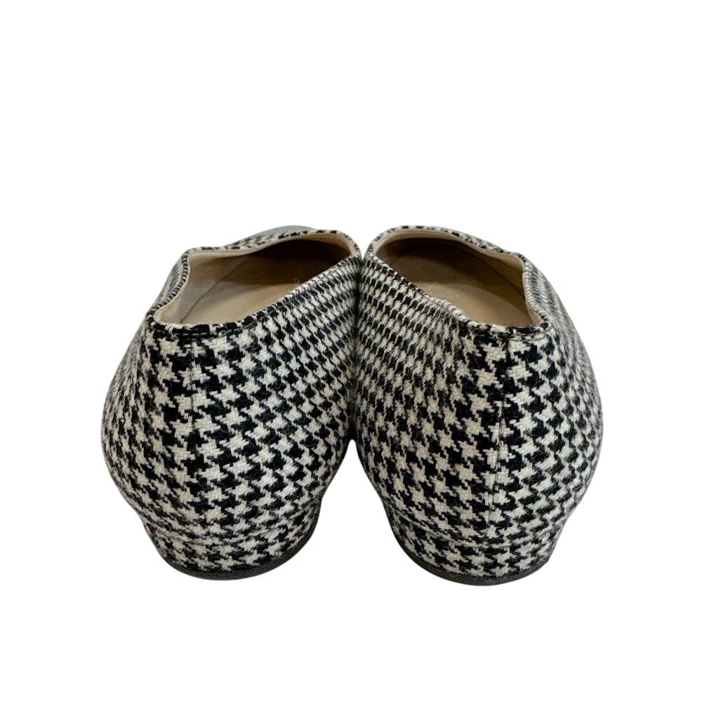 CHANEL Houndstooth pattern leather pumps black leather Used