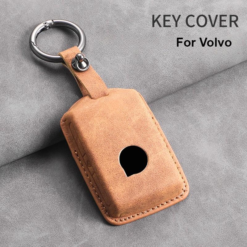 3 Button Leather Car Key Case Cover for Volvo S60 S90 XC40 XC60 XC90 V60 V90 T6 T8 Auto Key Shell Protection Accessaries