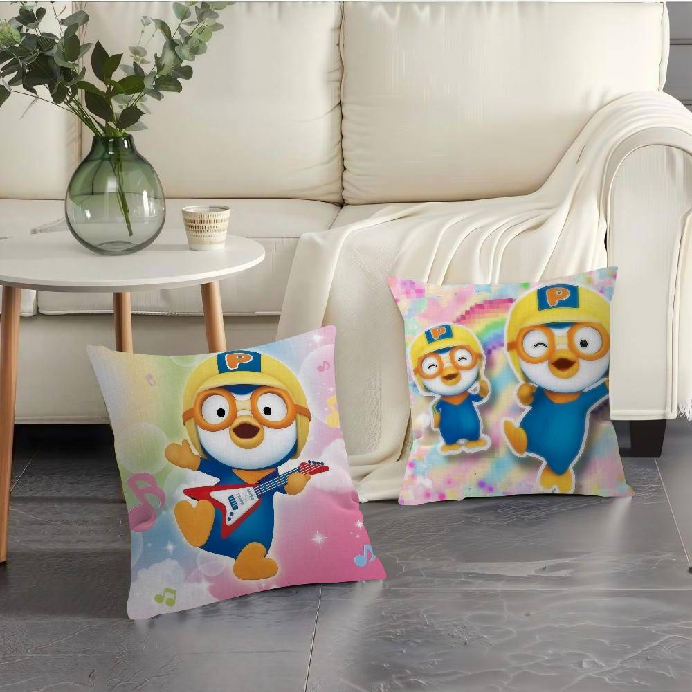 Anime Cute Pororos Maple Design Cushion Cover Happy Autumn Harvest Decor Holiday Decorati Pillow Cover