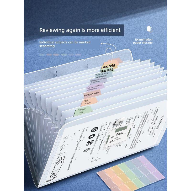 Pupils Transparent Insert Test Paper Organize Fantastic Middle School Students Book Clip Classification Cartoon Folder Paper Info Booklet Buggy Bag