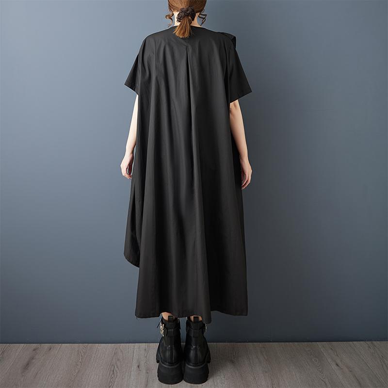 Kort ermet Plus size vintage blomstret ny i kjoler for kvinner avslappet løs midi lang sommerkjole