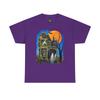 Haunted House Halloween Die Cut T-shirt Unisex Heavy Cotton Tee Ghost Bat Moon