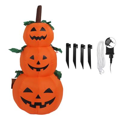 3.9ft Halloween Inflatable 3 Pumpkin Stack Light 100?240V Halloween Inflatables Stacked Pumpkins