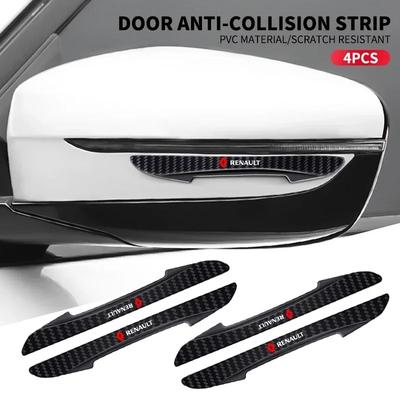 4PCS Carbon Fiber Look Car Door Protective Sticker For Renault DACIA Fluence Scenic Loguna Logan Twingo Clio Captur ZEO NN41