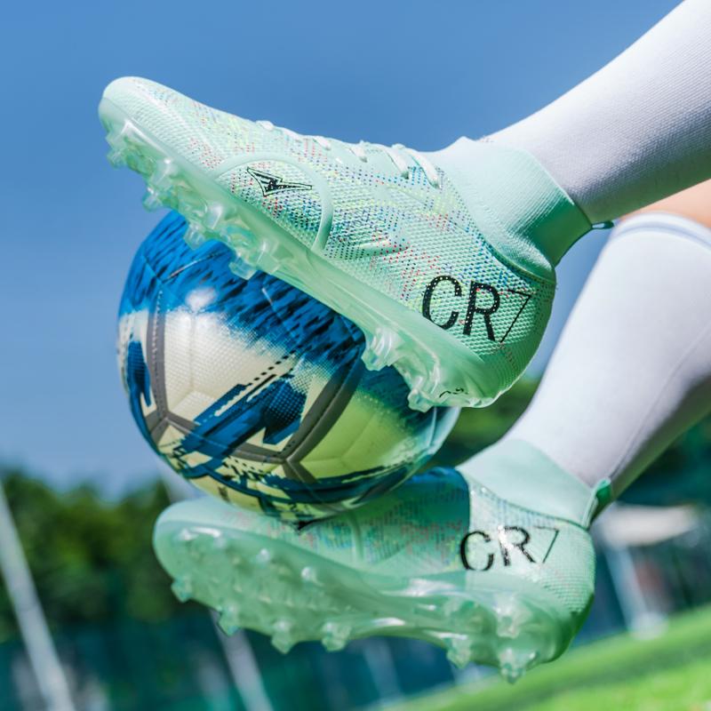 Nowe Męskie Buty Piłkarskie Treningowe Sportowe Buty Piłkarskie Korki Chłopcy Outdoor Długie Kolce Antypoślizgowe Oddychające Mecz Wygodne