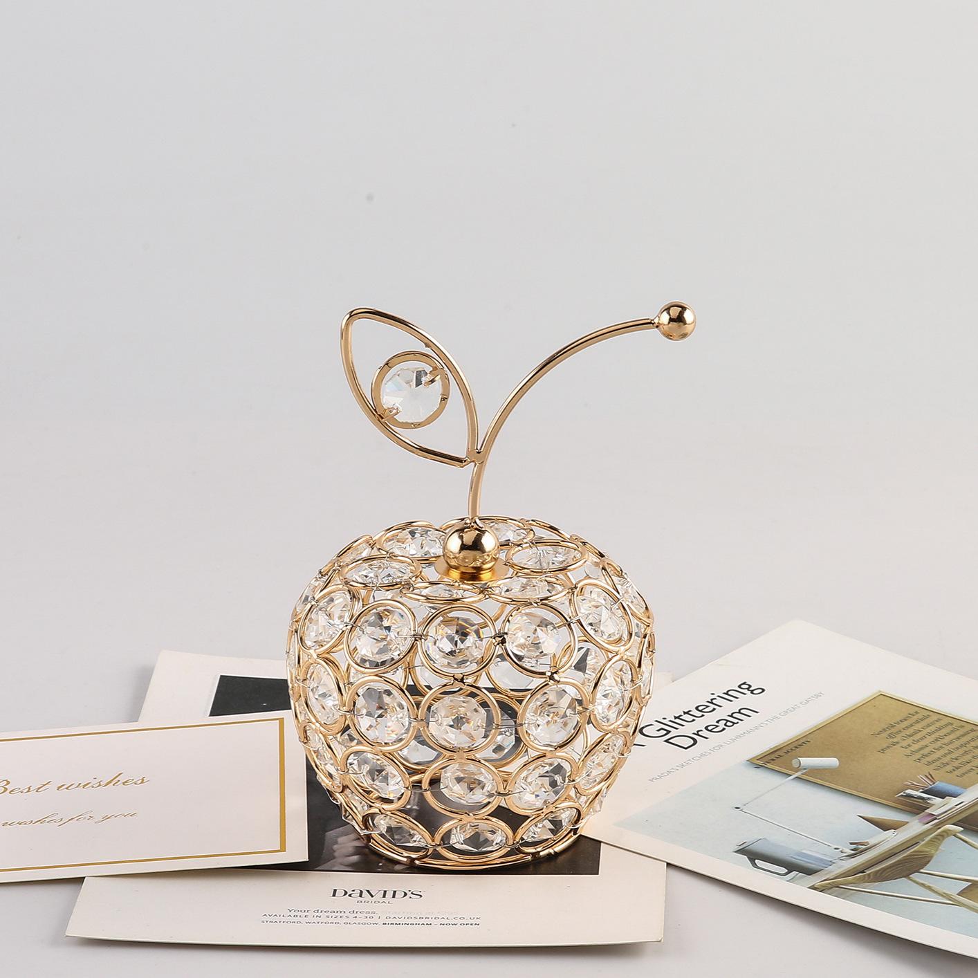 

Творческие изделия из кристаллов, европейские текстуры, в форме фруктов, для дома, настольные забавные декоративные украшения, атмосфера, макет