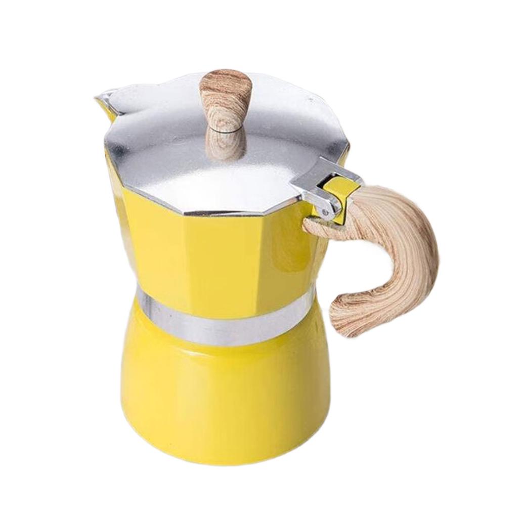 3/6 Cup Espresso Maker Stovetop Coffee Maker 150/300ml Coffee Brewer with Heat Resistant Handle & Knob Coffee Pot