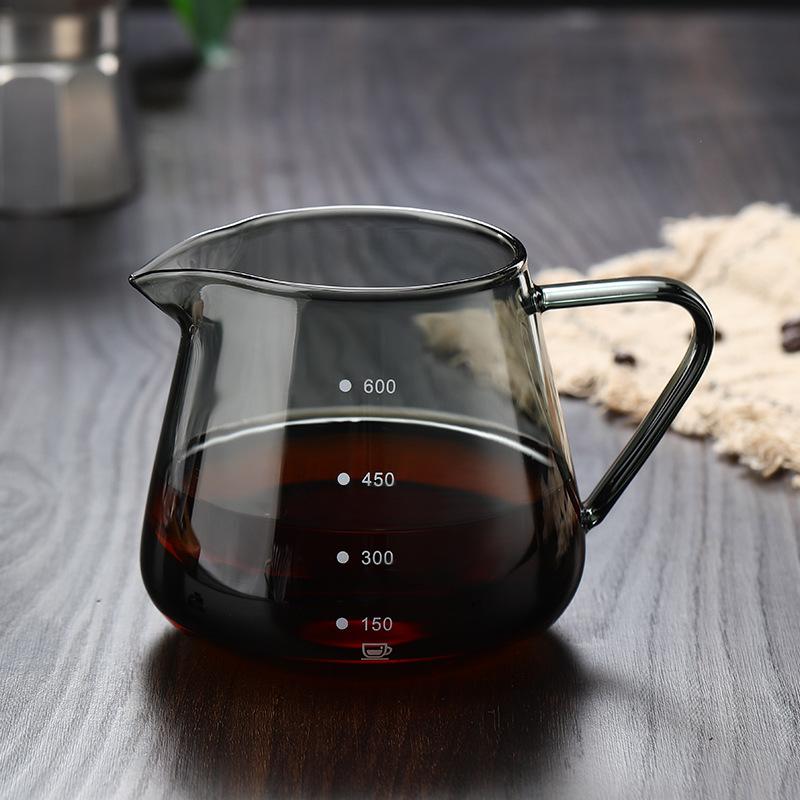 YOMDID Cafetera de Vidrio 400/600ML Tetera de Café Jarra de Café Hervidor Reutilizable para Leche Zumo Café Servidor de Café Sin Filtro