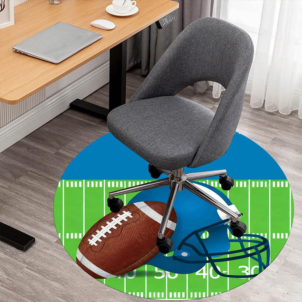 1PC football helmet Office Round Area Rug, Under Office Chairs Bedroom Living Room Home Decor,Carpet for Office, -1110256