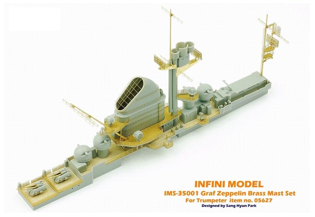 Infini Model 1/350 IMS Series German Navy Aircraft Carrier Graf Zeppelin/TR Brass Mast Set for Plastic Models (IMS3501)