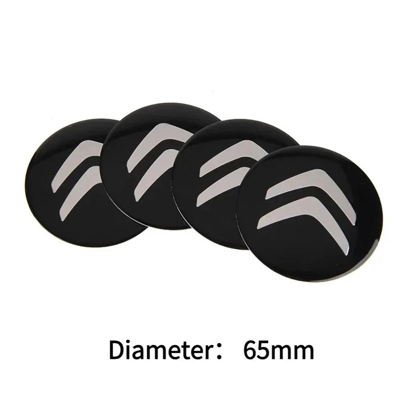 4pcs Car Wheel Center Hub Cap Cover Sticker Decals for Citroen C1 C2 C3 C4 C5 C-Elysee Cactus Picasso Xsara Berlingo DS3 DS4 DS6