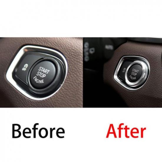 For BMW X2 F39 18- Inner One-Click Startup Button Silver Aluminum Ring Trim