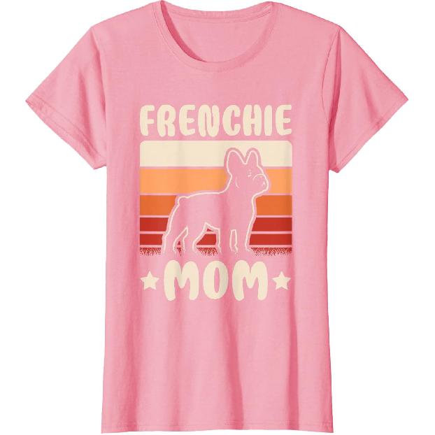 Frenchie Mom Retro French Bulldog Lover Mommy Women T-Shirt