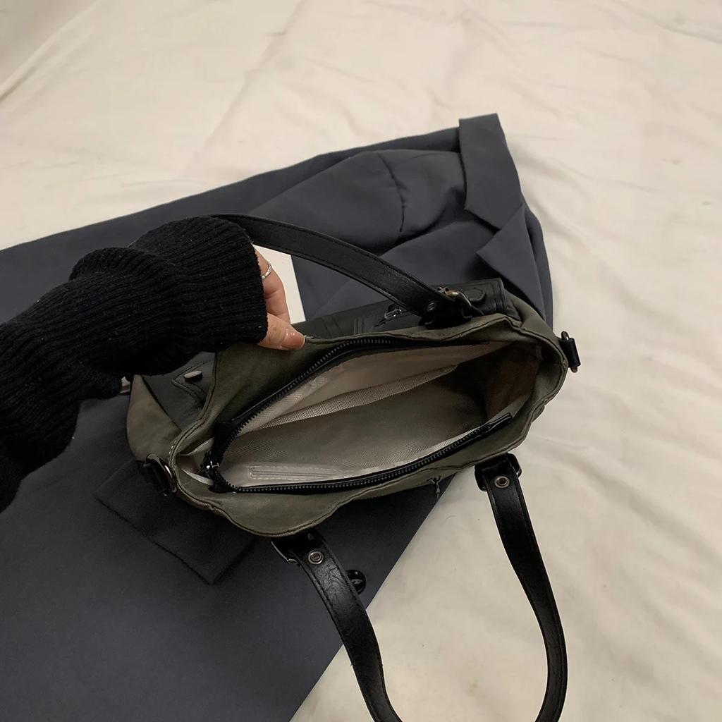 Small Pockets Design PU Leather Underarm Bags for Women 2024 Winter Y2K New Trend Fashion Shoulder Tote Bag Handbags