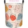 Laundry Basket,Minimalist Colorful Abstract Faces Bathroom Organizer Basket Waterproof Foldable Cloth Hamper with Lining for Hom