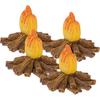 4pcs Fake Resin Bonfire Model Miniature Campfire Dollhouse Mini Fire Miniature Decoration for Micro Landscape Scene