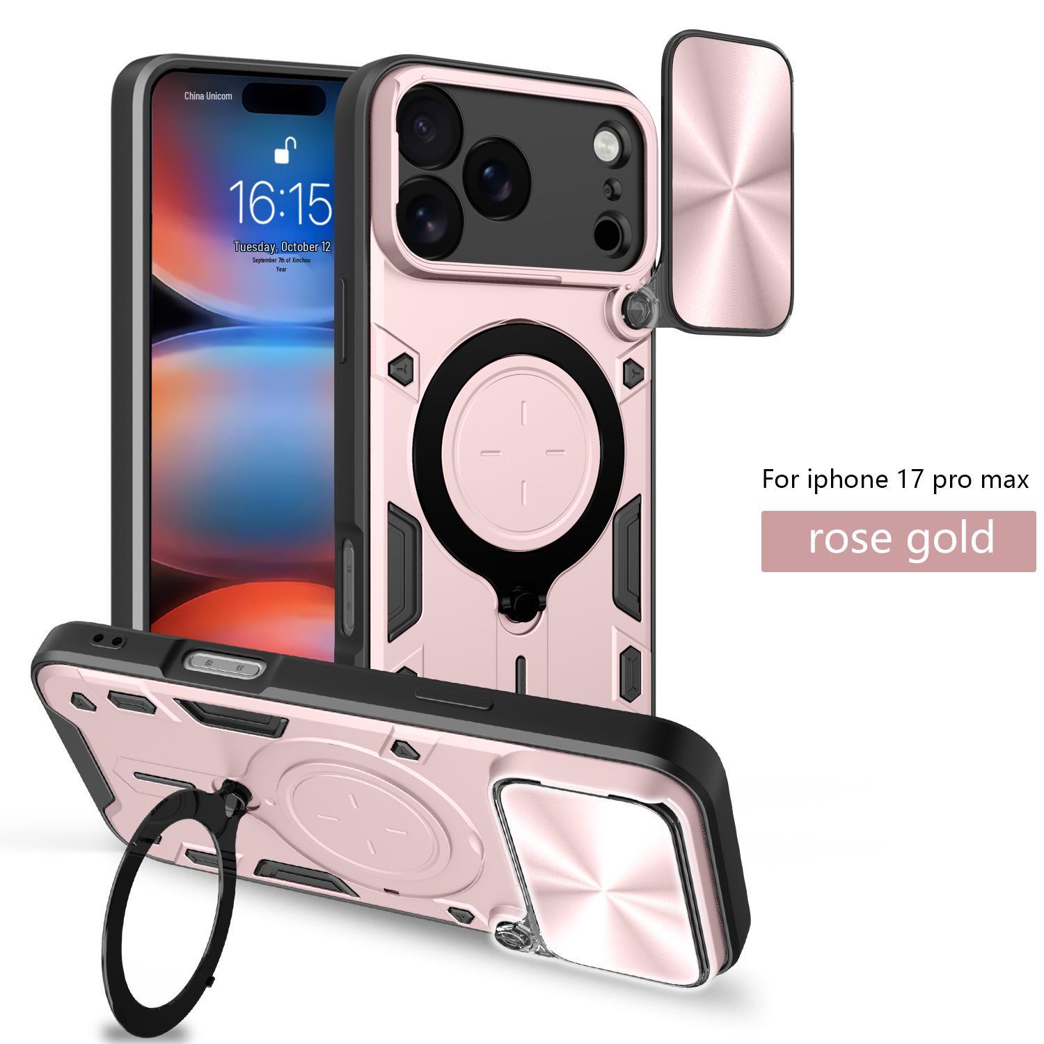 

Cross-bracket Military-Grade Drop-Proof Case for Apple 17 Pro Max/16 PM with Push-Window Design Apple 14