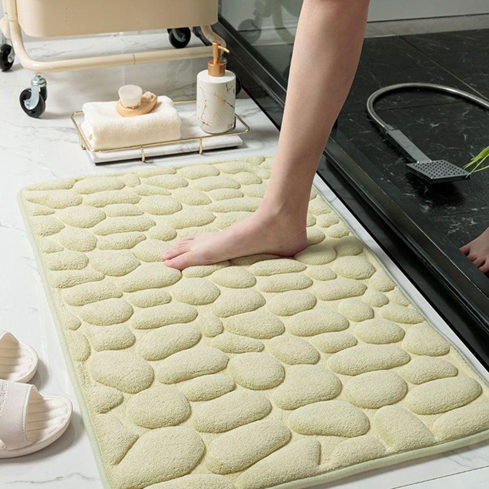 1Pc Pebble Carpets Bathroom Mat Super Soft Toilet Washable