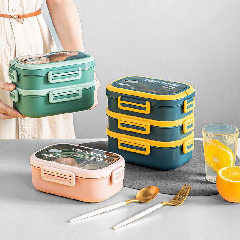 Stainless Steel Lunch Box Multi-layer with Tableware Food Grade Lunch Box 304 Portable Portable Portable Box Japanese Lunch Box
