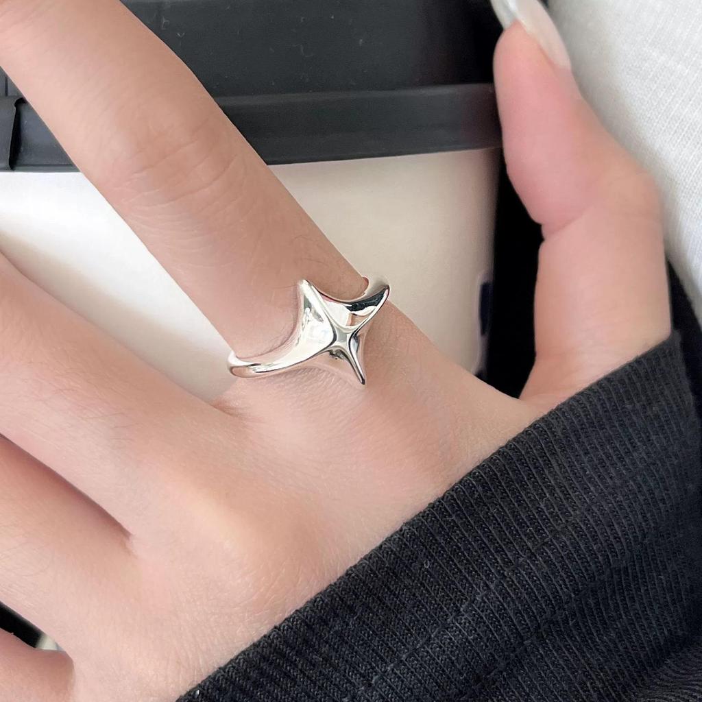 Elegant Geometric Star Ring for Women - Adjustable, Stackable, Trendy Index Finger Jewelry