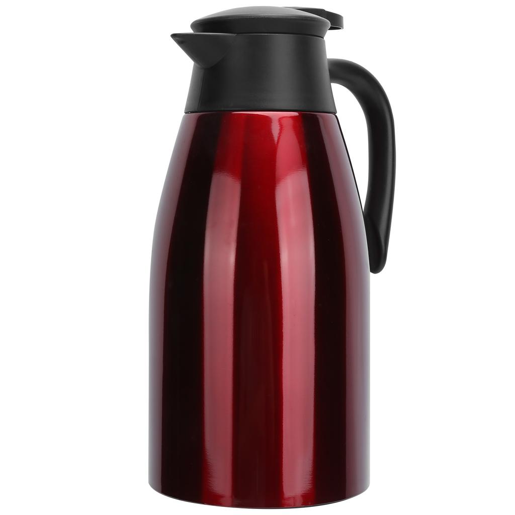 2L Isolierkanne Edelstahl Vakuum Thermokessel Krug für Zuhause Büro ReiseRot