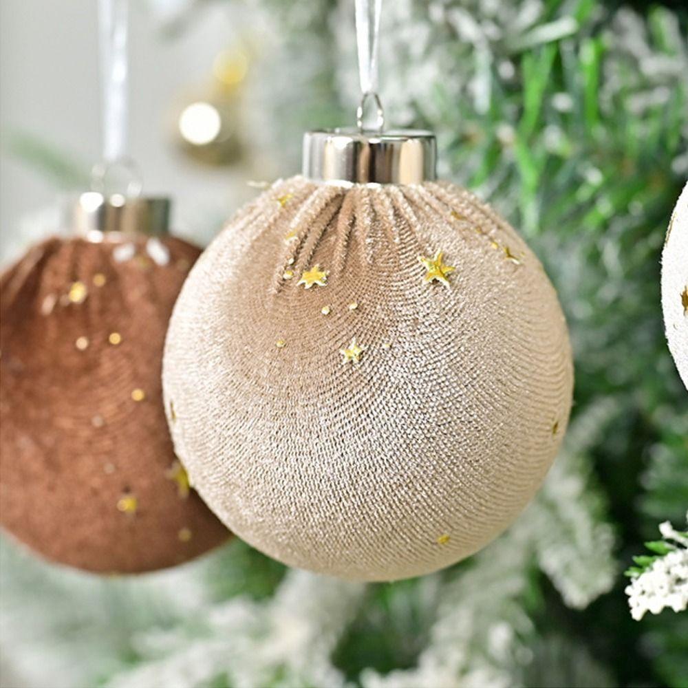 15pcs Flocking Xmas Spheres Ornaments Shatterproof Christmas Tree Pendant  Hom Festive Party Decor