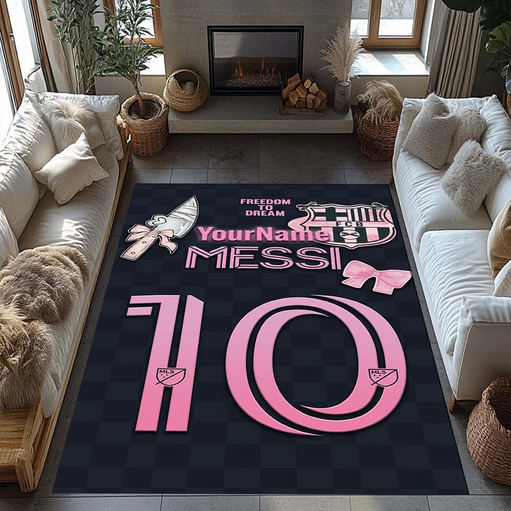 Messi 193 Customize Your Name Floor Rug Office Rug Design for Kitchen Balcony Study room Outdoor Anti-slip Rug Anime Office Decor