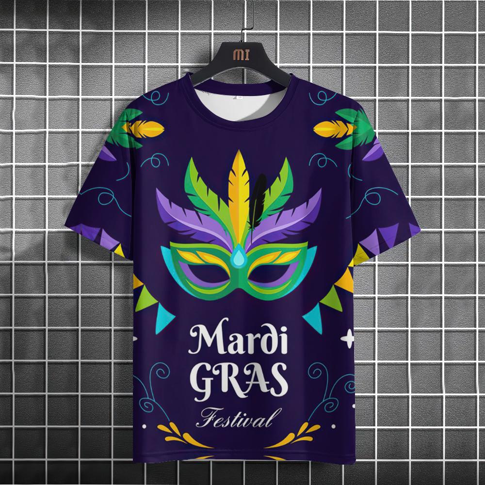 Brasil Karneval Herren T-Shirt 3D Druck Sweatshirt Festivalkleidung Für Herren Sommer Rundhals Locker Kurzarm Männlich Freizeit-Tees
