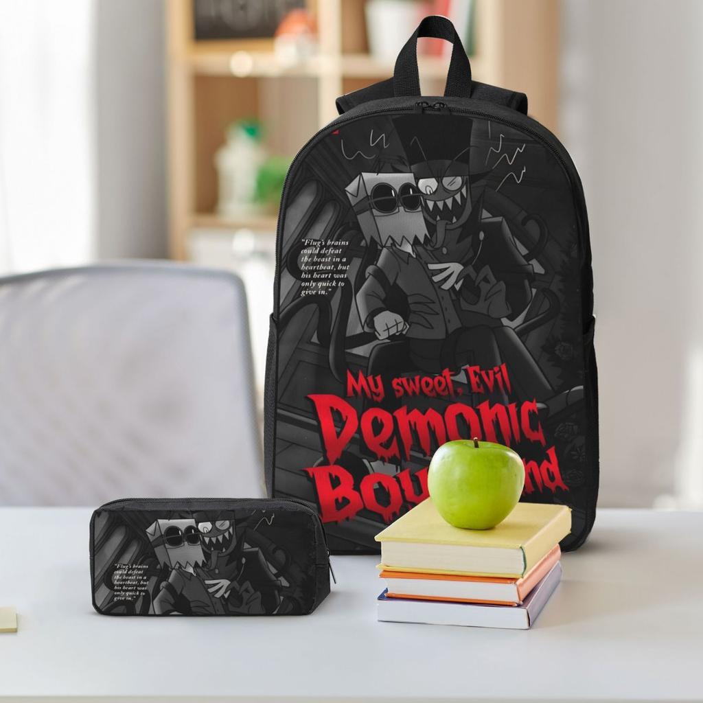 3Pcs Villainous Comdy merch Backpack Set for Boy Girl Pencil Boxes Bookbag Sets with Lunch Box For School Students Daypack
