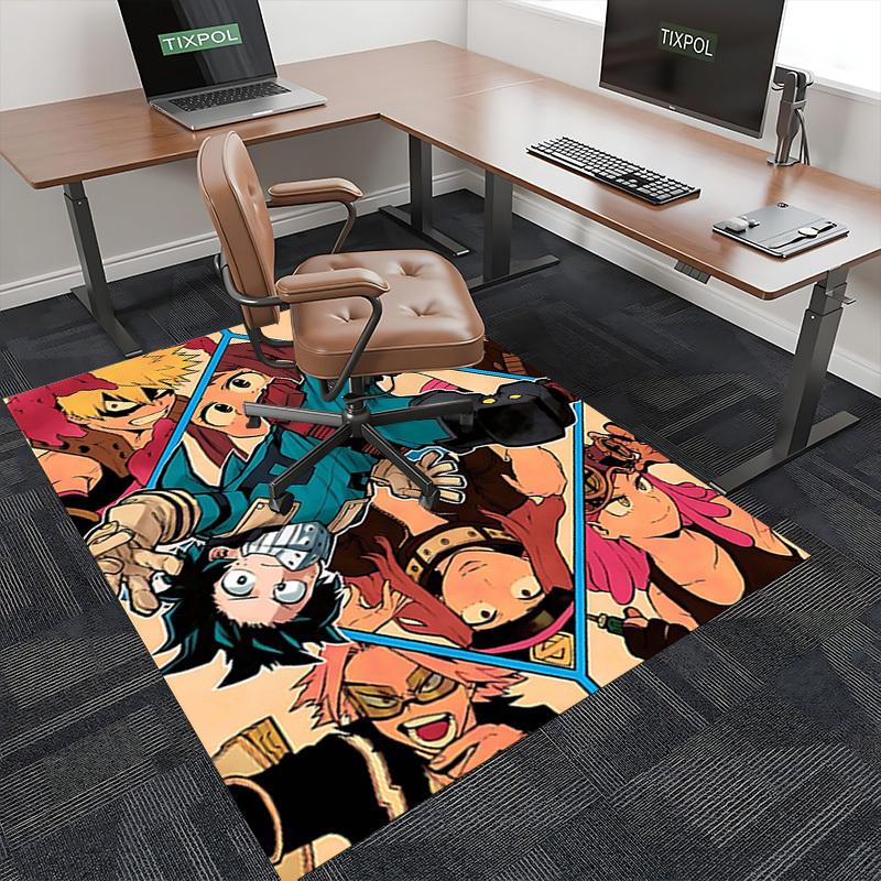 1 Stück My Hero Academia Stuhlmatte - Anime Cartoon Design Büroteppich, Rutschfester Teppich für Schreibtisch, Geeignet für Heimdekoration, Wohnzimmer, Schlafzimmer, Spielzimmer,