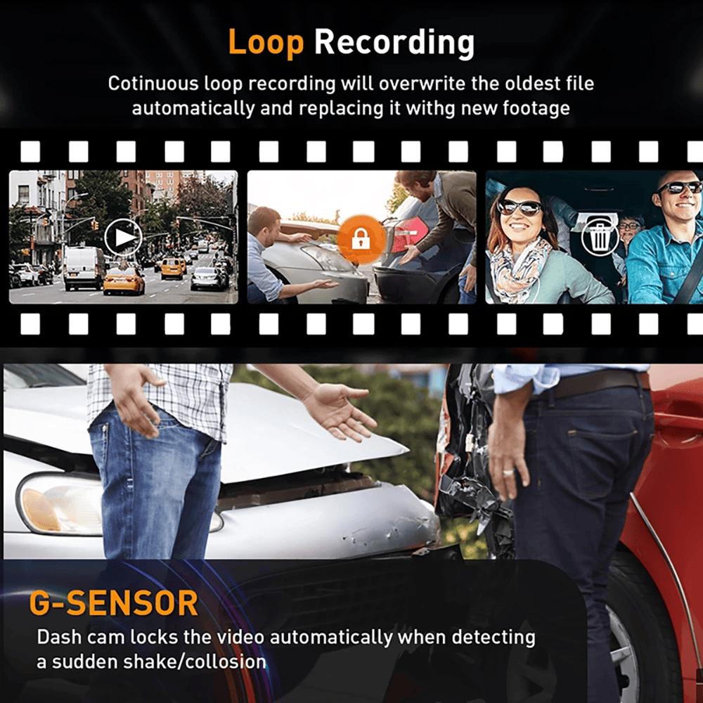 New 2/3 Cameras 1080P Car Driving Recorder 3-channel Car DVR Black Box Night Vision Video Recorder Hidden Recorder Rear View Camera