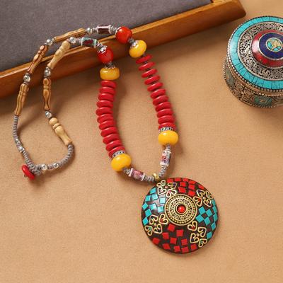 Vintage Tibetan Nepalese Necklace Hand-woven Turquoise Niche Personality Exotic Men's and Women's Xizang Accessories