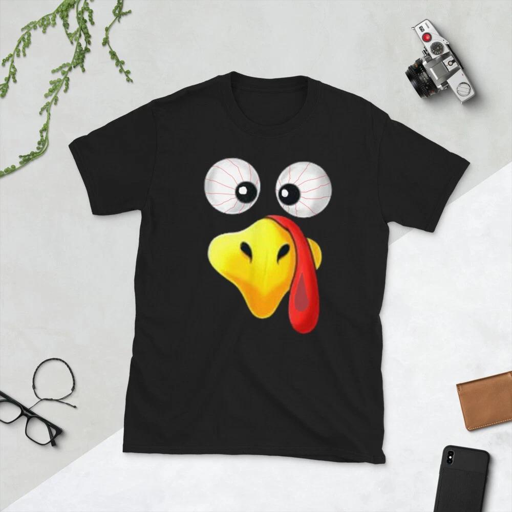 Silly Turkey Face Funny Thanksgiving Fall Joke Humor Tee Shirt S