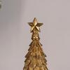 Glowing Christmas Tree Ornament Battery Powered Resin Crafts Lighting Home Party Golden Xmas Tree Desktop Decor