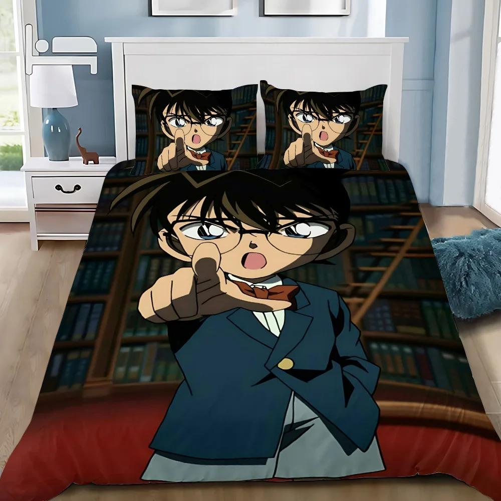 Anime Duvet Cover Pillowcase D-Detective C-Conan Bedding Set Adult Boy Girl Bedroom Decoration Children Single Double Large Size