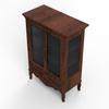 Miniature Glass Cabinet with Celebration Brown PLA 3D Handmade Handmade Wooden Furniture Lettering, Design, Sculpture, 1/6 Scale, Dollhouse, Blythe,