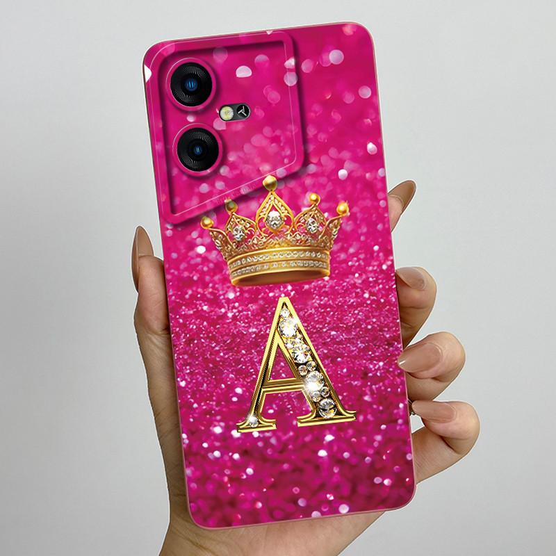 For Tecno Pova Neo 3 Case LH6n Crown Letter Bumper Silicone Soft Phone Cases For Tecno Pova Neo3 Camera Protection Back Cover