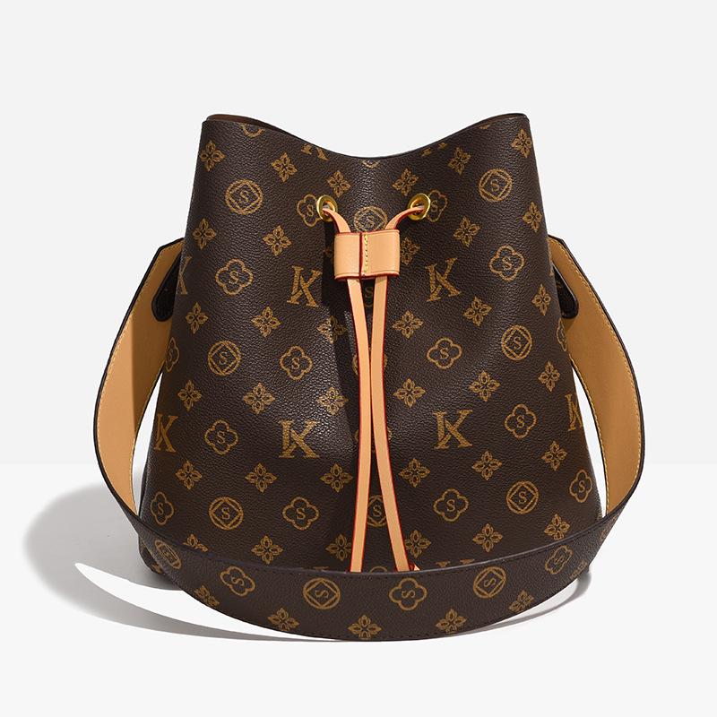 Modna damska torba typu bucket z monogramem - Lato 2025 Torba crossbody i na ramię o dużej pojemności