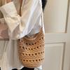 Korean Style Crochet Tote Bag Braided Bucket Bag Cute Knitted Shoulder Bag  Beach