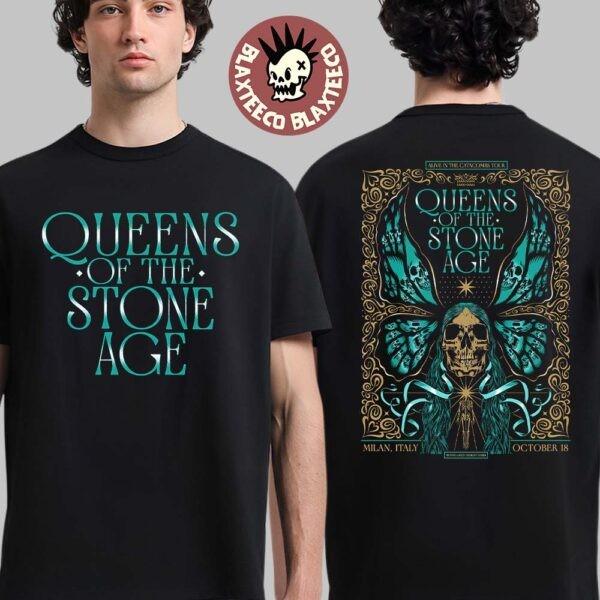 Queens Of The Stone Age Милан Италия 2026 Место проведения Постер 2026 Тур Двусторонняя футболка L