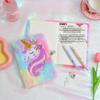 Unicorn Plush Lock Diary for Kids - Girl's Notebook & Student Planner Gift